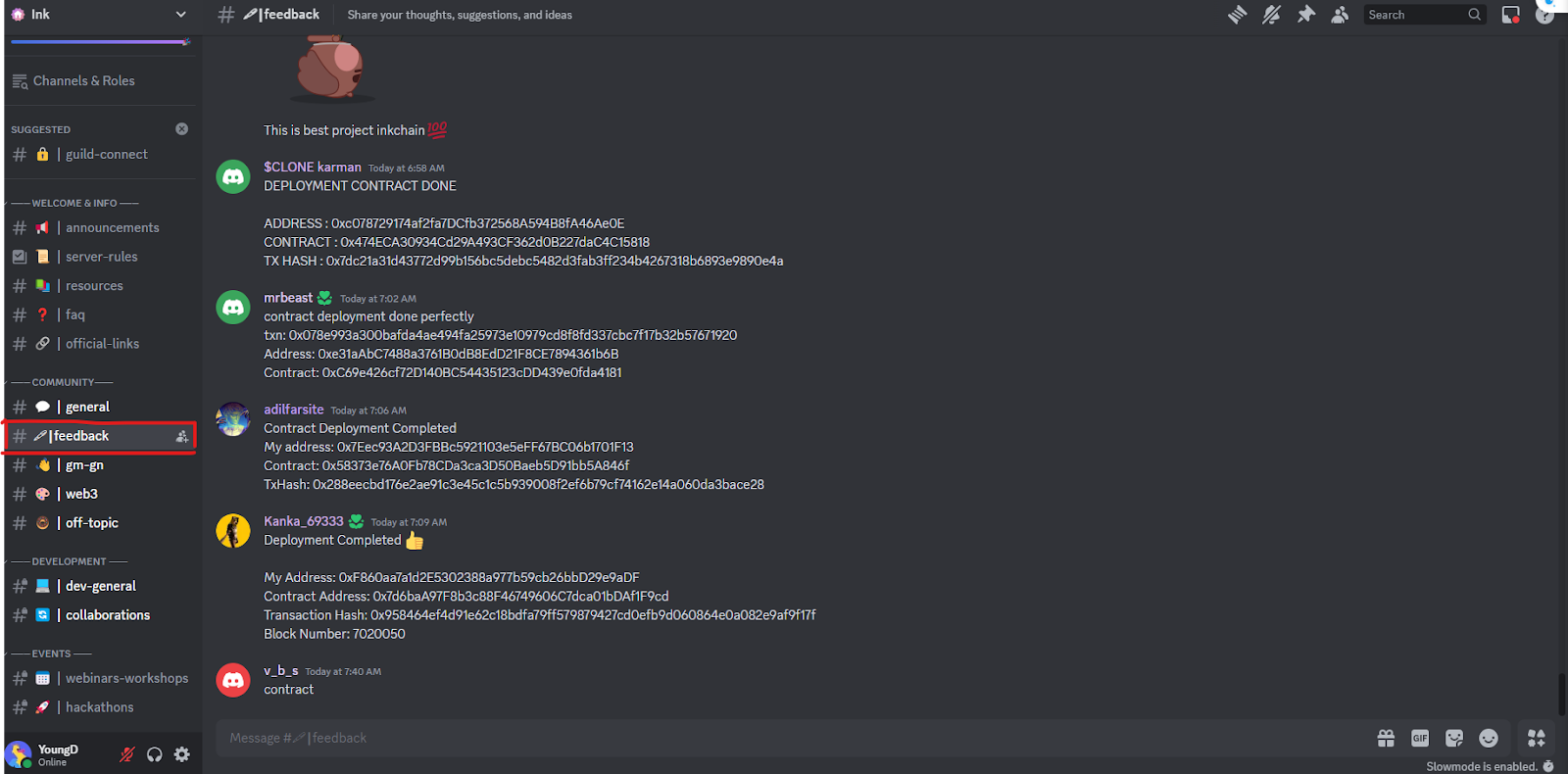 Giao diện gửi Feedback trên Discord