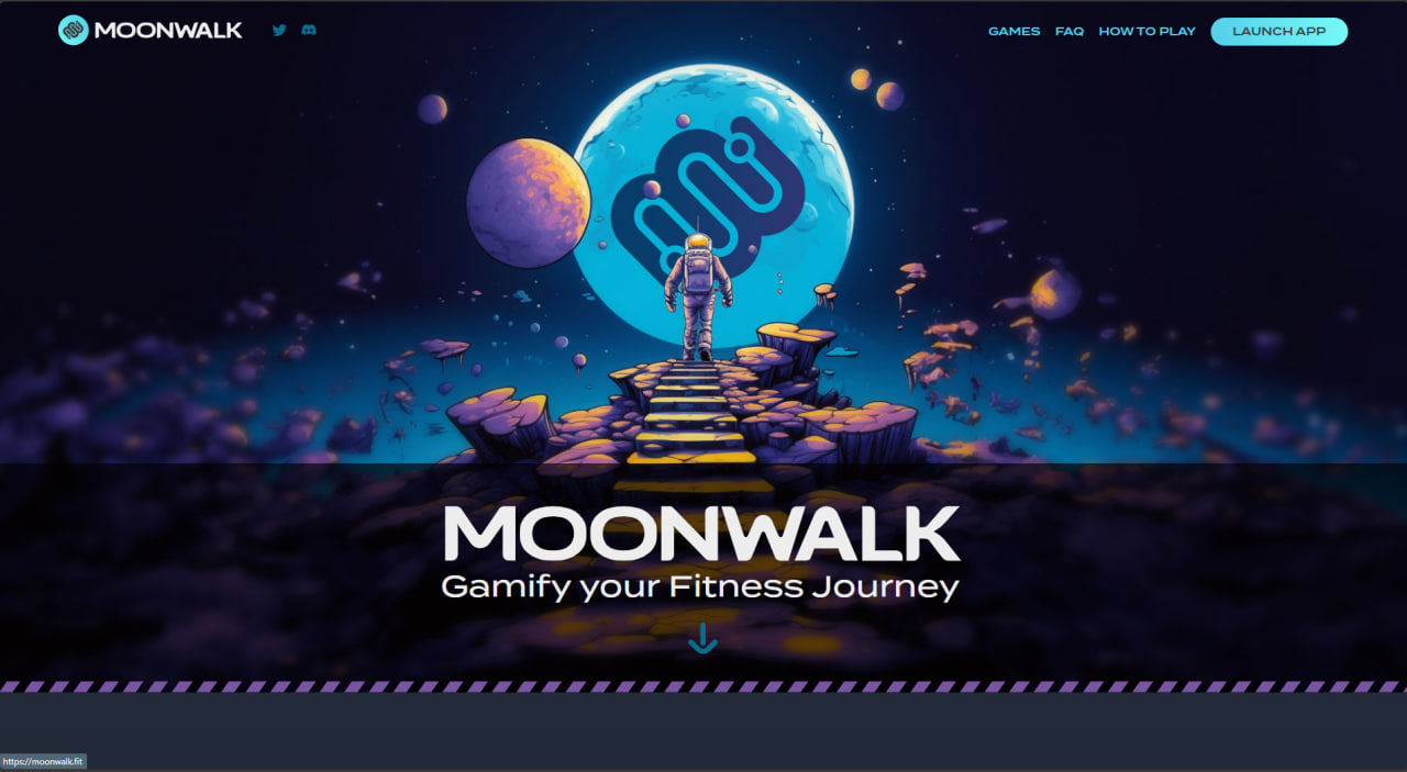 Giao diện tại trang chủ dự án Moonwalk